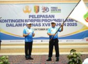 Gubernur Lampung Lepas Kontingen Korpri Provinsi Lampung Ke Pornas XVII Di Palembang